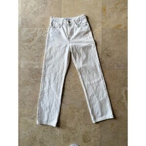 Zara White High Waisted Straight Leg Jeans